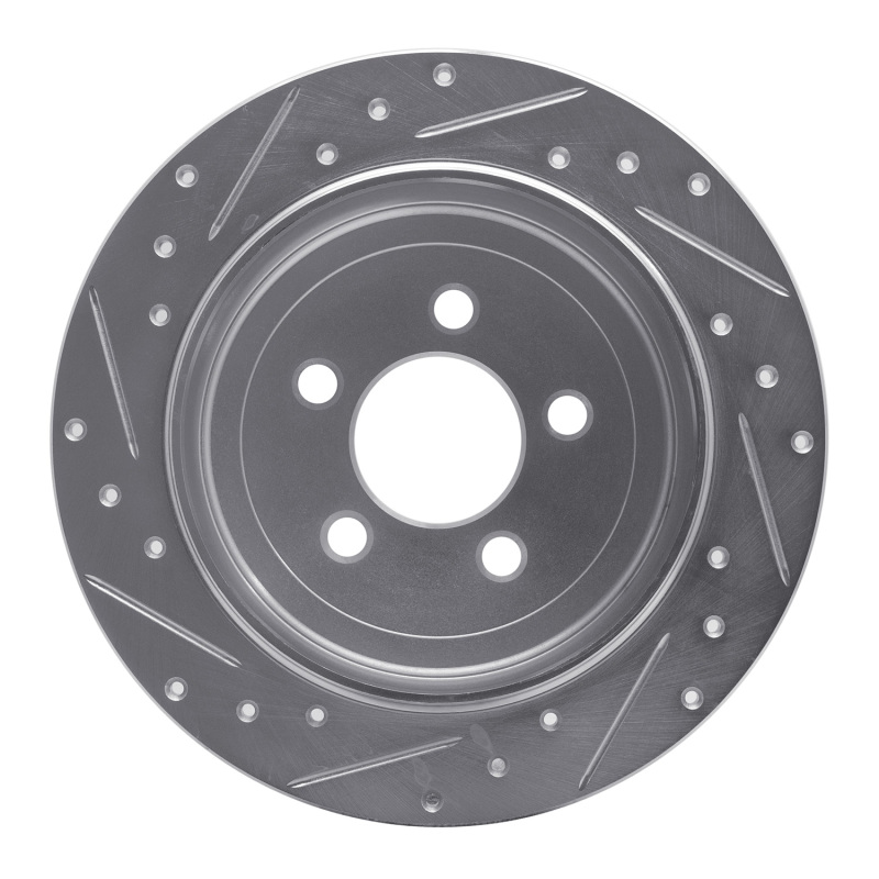 Dodge Nitro Brake Rotor (1) - Rear Right - R1 Concepts - Drilled & Slotted - Silver - `07-`12